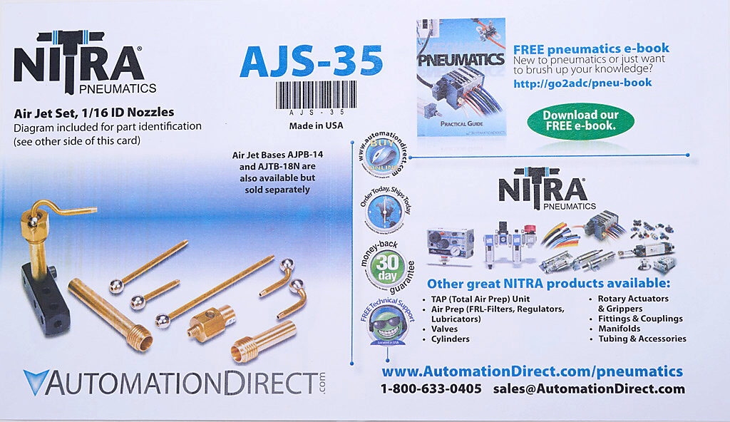 NITRA pneumatic air jet set, 35 pieces, brass.-AJS-35