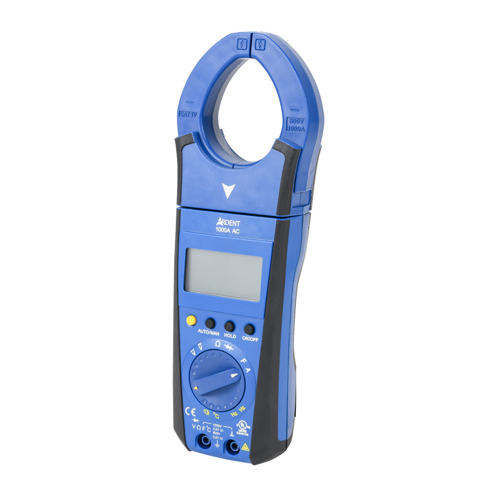 ARDENT clamp meter, AC/DC voltage, AC current, resistance, capacitance, frequency and temperature, 1000A, CAT IV 600V/CAT lll 1000V.-ARD-CM1000AC