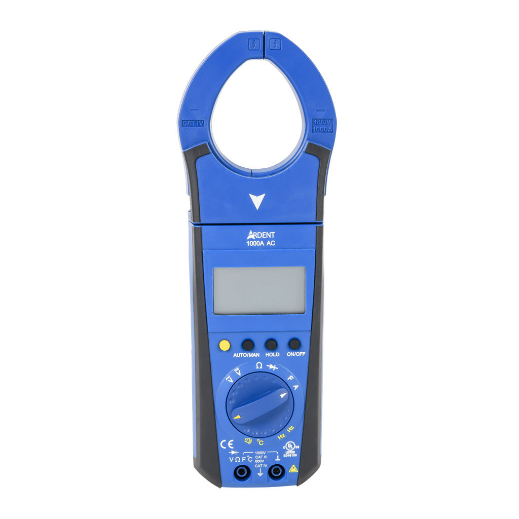 ARDENT clamp meter, AC/DC voltage, AC current, resistance, capacitance, frequency and temperature, 1000A, CAT IV 600V/CAT lll 1000V.-ARD-CM1000AC