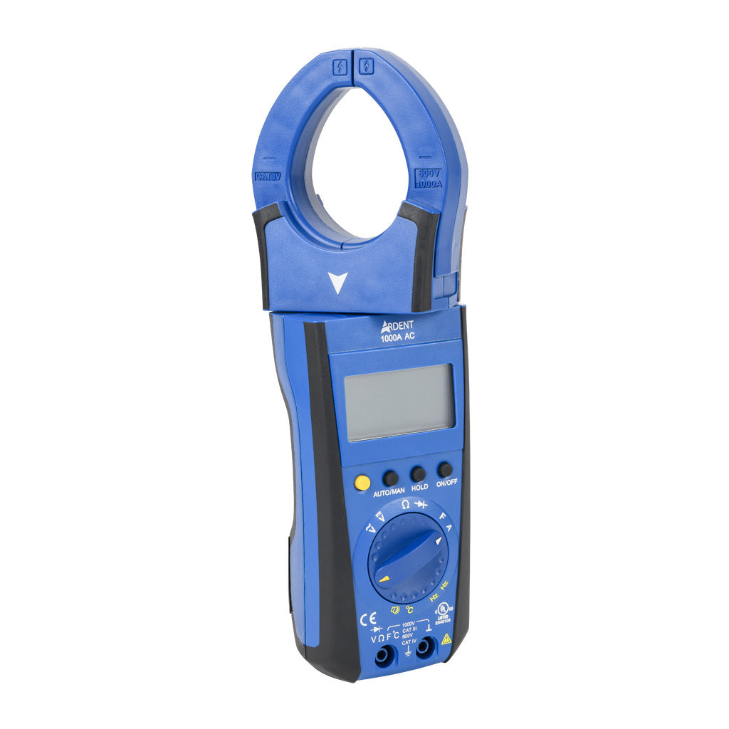 ARDENT clamp meter, AC/DC voltage, AC current, resistance, capacitance, frequency and temperature, 1000A, CAT IV 600V/CAT lll 1000V.-ARD-CM1000AC
