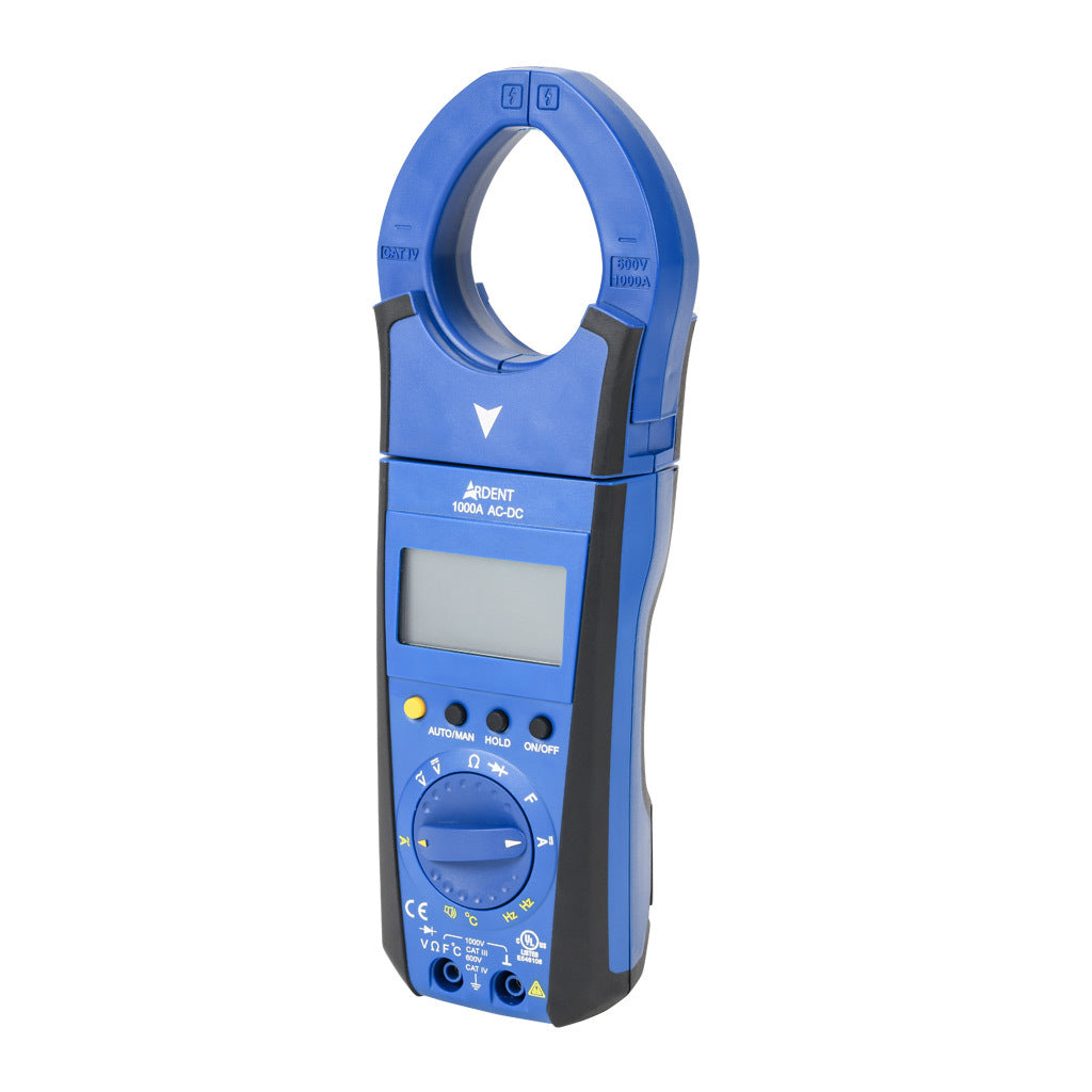 ARDENT clamp meter, AC/DC voltage, AC/DC current, resistance, capacitance, frequency and temperature, 1000A, CAT IV 600V/CAT lll 1000V, True RMS.-ARD-CM1000ACDC