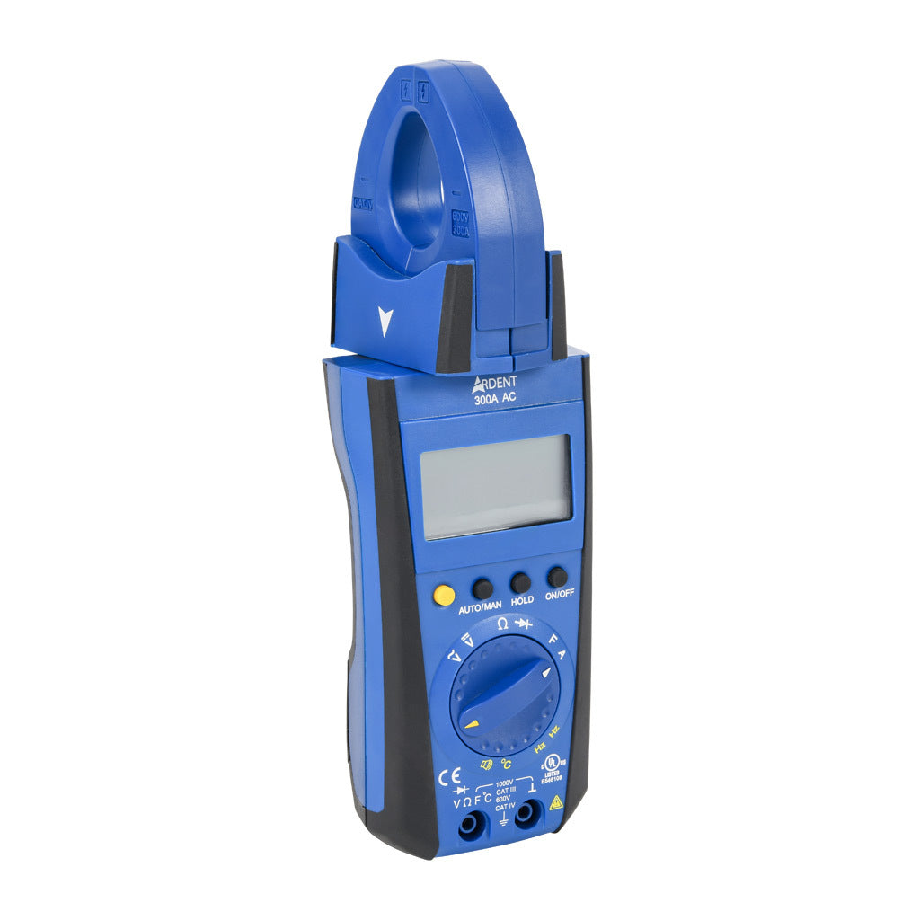 ARDENT clamp meter, AC/DC voltage, AC current, resistance, capacitance, frequency and temperature, 300A, CAT IV 600V/CAT lll 1000V.-ARD-CM300AC