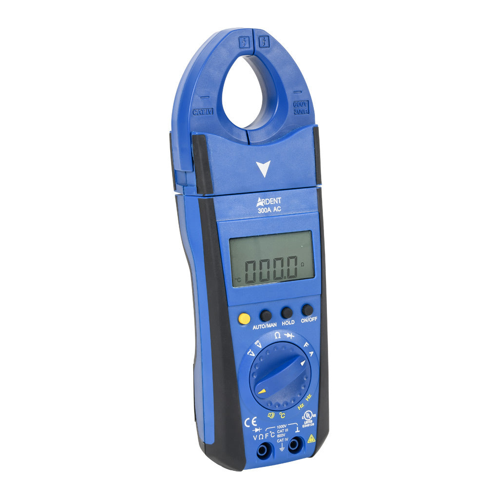 ARDENT clamp meter, AC/DC voltage, AC current, resistance, capacitance, frequency and temperature, 300A, CAT IV 600V/CAT lll 1000V.-ARD-CM300AC