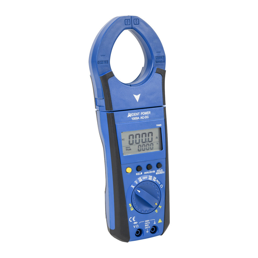 ARDENT clamp meter, AC/DC voltage, AC/DC current, power, resistance and temperature, 1000A, CAT IV 600V/CAT lll 1000V.-ARD-CMP1000ACDC