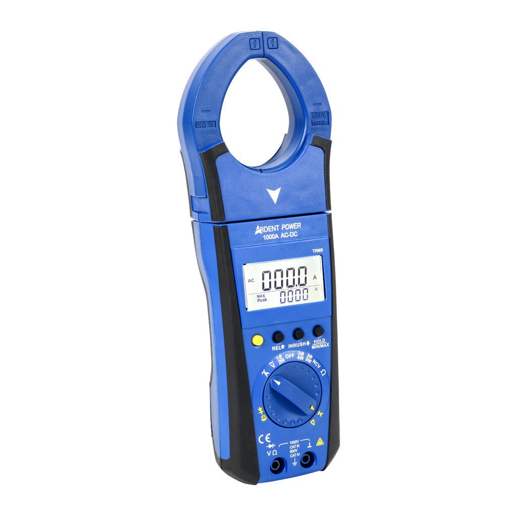 ARDENT clamp meter, AC/DC voltage, AC/DC current, power, resistance and temperature, 1000A, CAT IV 600V/CAT lll 1000V.-ARD-CMP1000ACDC