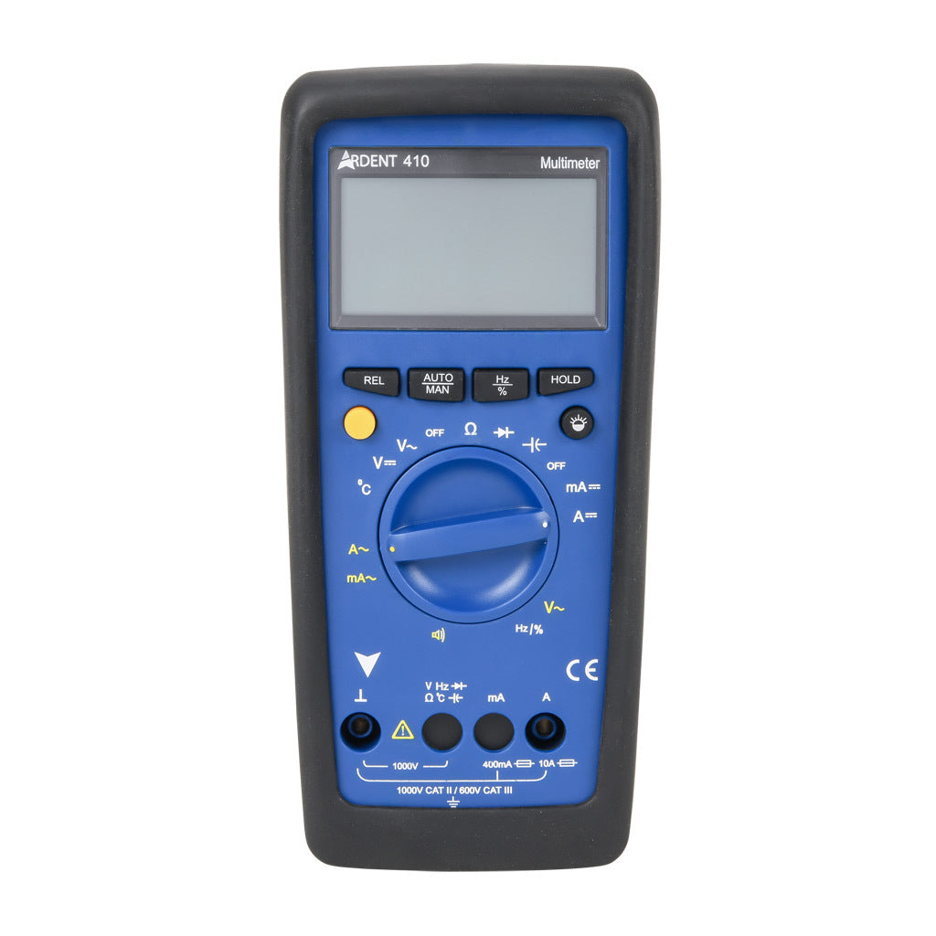 ARDENT multimeter, AC/DC voltage, AC/DC current, resistance, continuity, capacitance, frequency and temperature, 10A, CAT III 600V/CAT II 1000V.-ARD-MM410