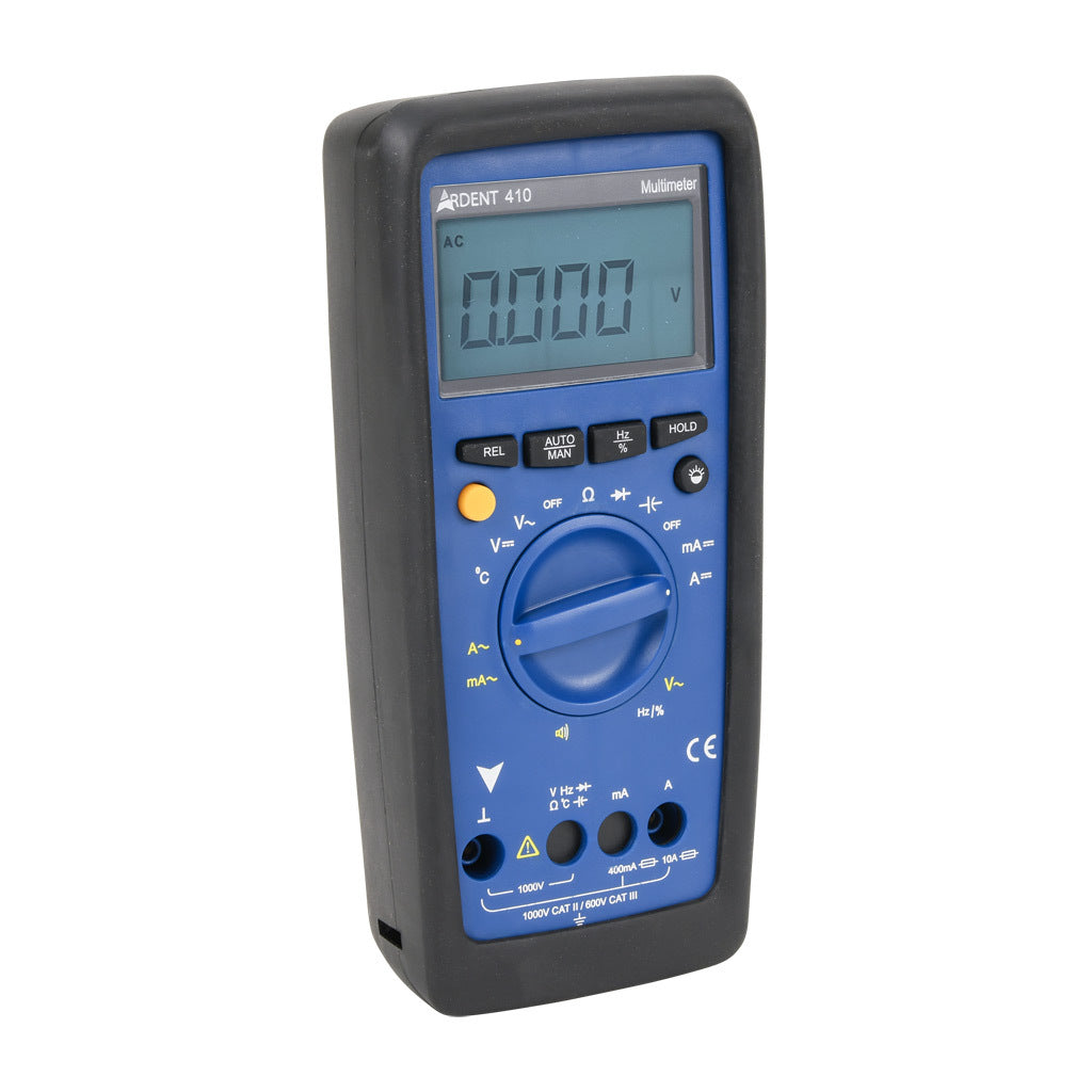 ARDENT multimeter, AC/DC voltage, AC/DC current, resistance, continuity, capacitance, frequency and temperature, 10A, CAT III 600V/CAT II 1000V.-ARD-MM410