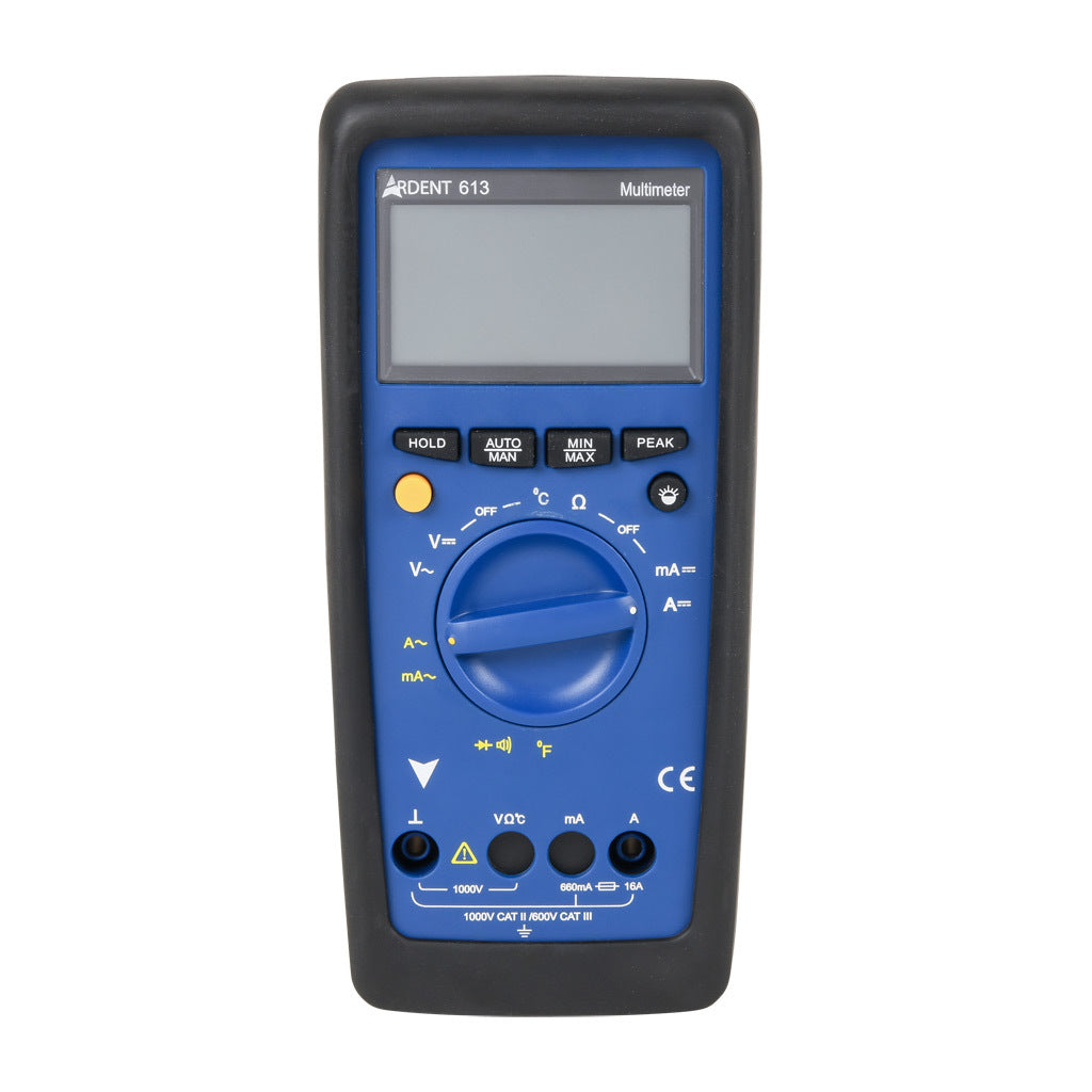 ARDENT multimeter, AC/DC voltage, AC/DC current, resistance, continuity and temperature, 16A, CAT IV 600V/CAT lll 1000V.-ARD-MM613