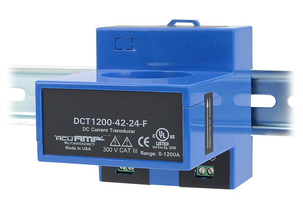 AcuAMP DC current transducer, large aperture fixed core, 0-1200A sensing range, 4-20 mA output.-DCT1200-42-24-F