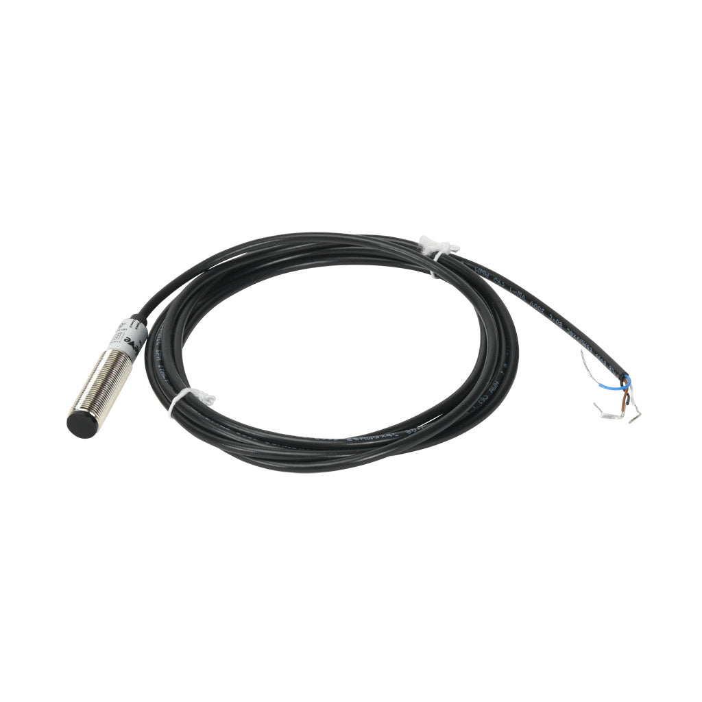 AchieVe photoelectric sensor, tubular, threaded, diffuse, infrared, 100mm sensing distance, selectable light-on/dark-on, NPN, 1 kHz switching frequency, teach-in button, metal housing, pigtail.-FDM3-0N-1A