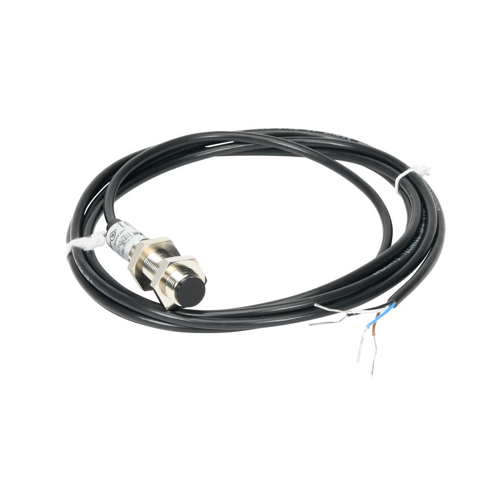 AchieVe photoelectric sensor, tubular, threaded, diffuse, infrared, 100mm sensing distance, selectable light-on/dark-on, PNP, 1 kHz switching frequency, teach-in button, metal housing, pigtail.-FDM3-0P-1A
