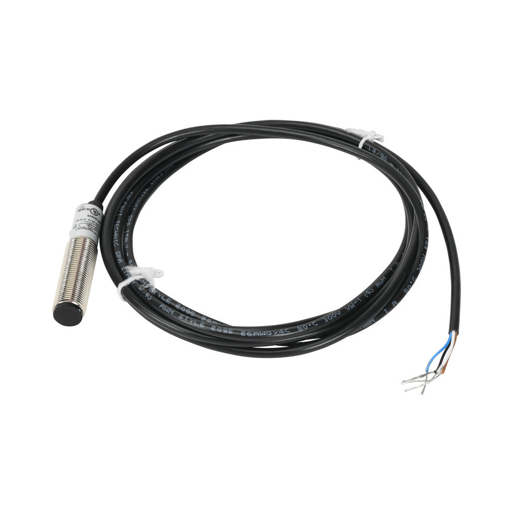 AchieVe photoelectric sensor, tubular, threaded, diffuse, infrared, 300mm sensing distance, selectable light-on/dark-on, NPN, 1 kHz switching frequency, teach-in button, metal housing, pigtail.-FDM7-0N-1A