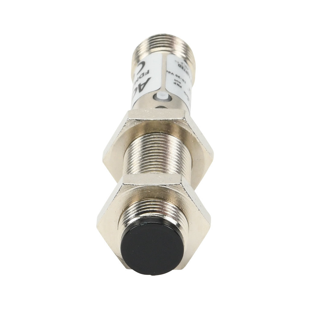 AchieVe photoelectric sensor, tubular, threaded, diffuse, infrared, 300mm sensing distance, selectable light-on/dark-on, PNP, 1 kHz switching frequency, teach-in button, metal housing, 4-pin M12 quick-disconnect.-FDM7-0P-1H