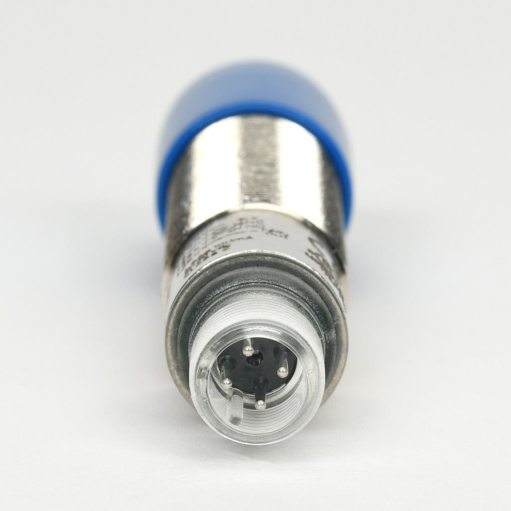 AchieVe photoelectric sensor, tubular, threaded, polarized retroreflective, Class 1 red laser, 0.05-30m sensing distance, complementary light-on/dark-on, NPN, teach-in button, 4-wire, 4-pin M12 quick-disconnect.-FKLN-BN-1E
