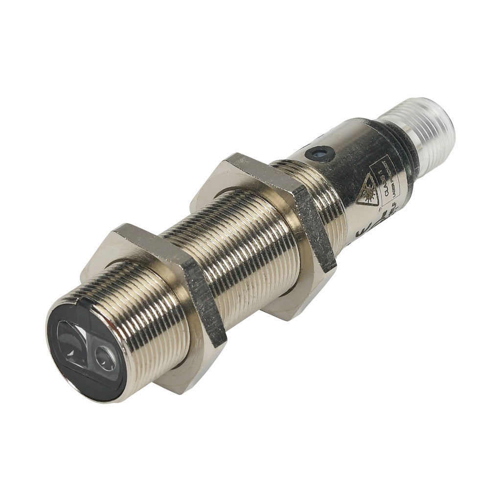 AchieVe photoelectric sensor, tubular, threaded, diffuse with background suppression, 30-100mm sensing distance, complementary light-on/dark-on, PNP, potentiometer, 1.5 kHz switching frequency, 4-pin M12 quick-disconnect.-FKLS-BP-1E