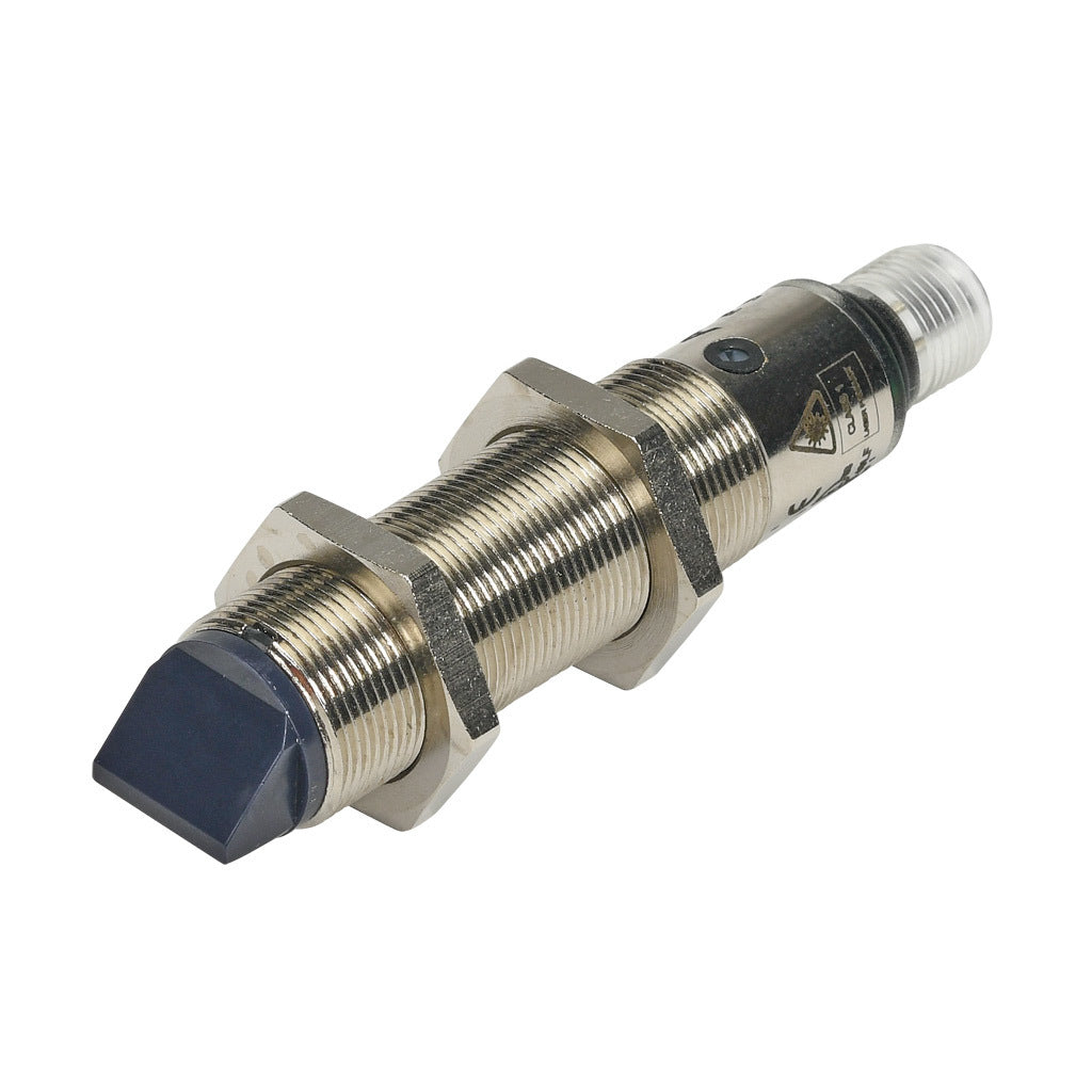 AchieVe photoelectric sensor, tubular, threaded, diffuse with background suppression, 90-degree, 30-80mm sensing distance, complementary light-on/dark-on, PNP, potentiometer, 1.5 kHz switching frequency, 4-pin M12 quick-disconnect.-FKLS-BP-3E