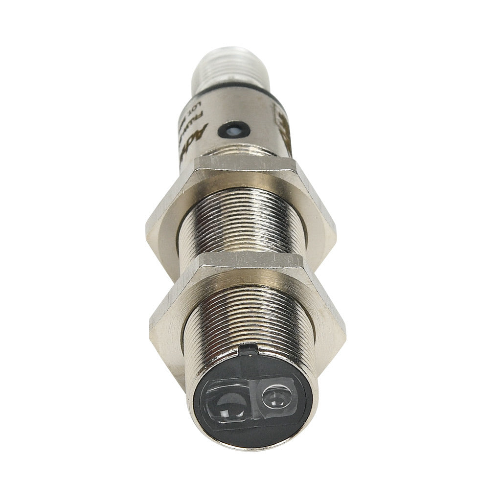 AchieVe photoelectric sensor, tubular, threaded, diffuse with background suppression, 30-150mm sensing distance, complementary light-on/dark-on, NPN, potentiometer, 1.5 kHz switching frequency, 4-pin M12 quick-disconnect.-FKLW-BN-1E