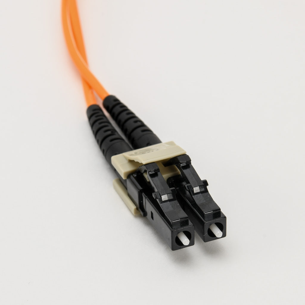 AchieVe OM1 multi-mode fiber optic Ethernet patch cable, LC duplex to LC duplex, 3.2ft/1m cable length, orange. For use with 10/100/1000 Mbps networks.-FOM-OM1-LCLC-001