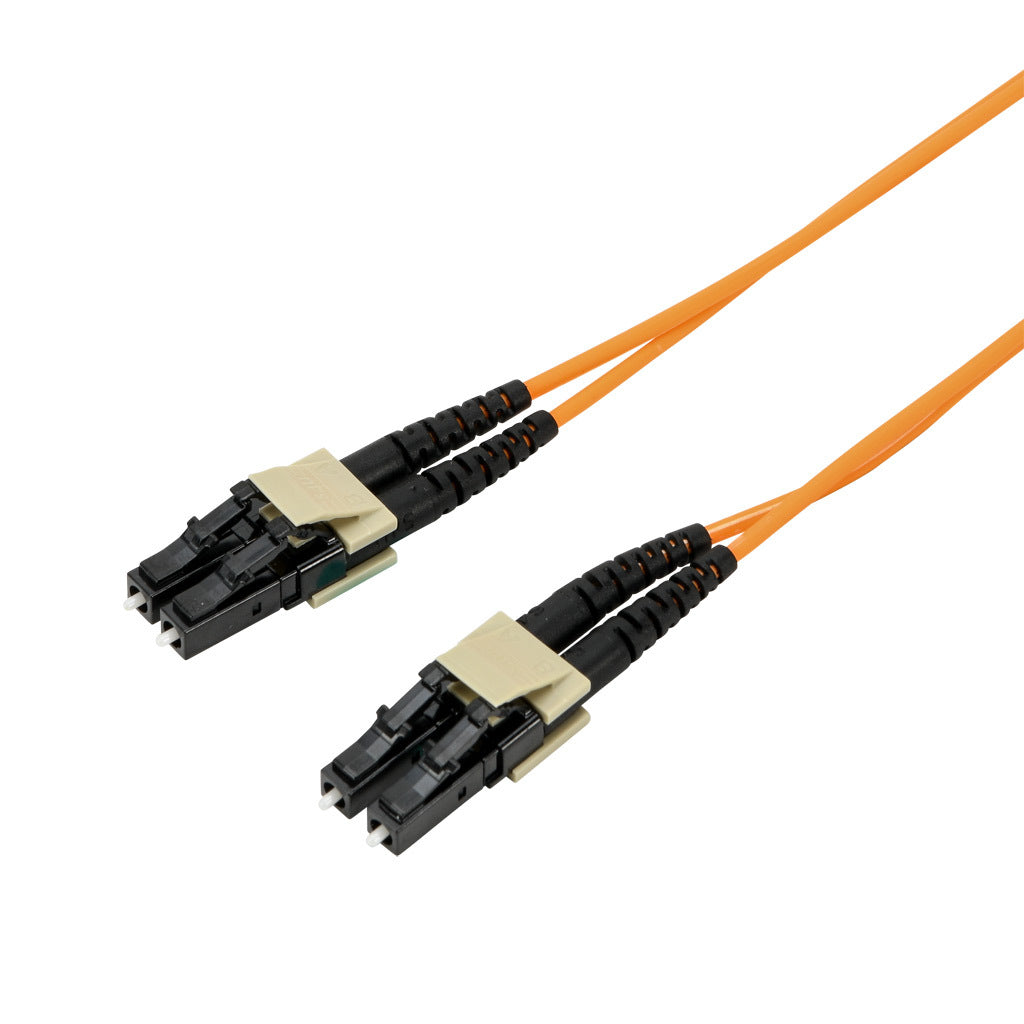 AchieVe OM1 multi-mode fiber optic Ethernet patch cable, LC duplex to LC duplex, 9.8ft/3m cable length, orange. For use with 10/100/1000 Mbps networks.-FOM-OM1-LCLC-003
