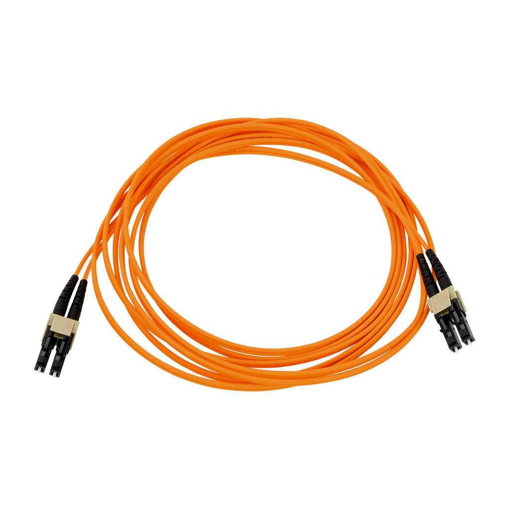 AchieVe OM1 multi-mode fiber optic Ethernet patch cable, LC duplex to LC duplex, 9.8ft/3m cable length, orange. For use with 10/100/1000 Mbps networks.-FOM-OM1-LCLC-003