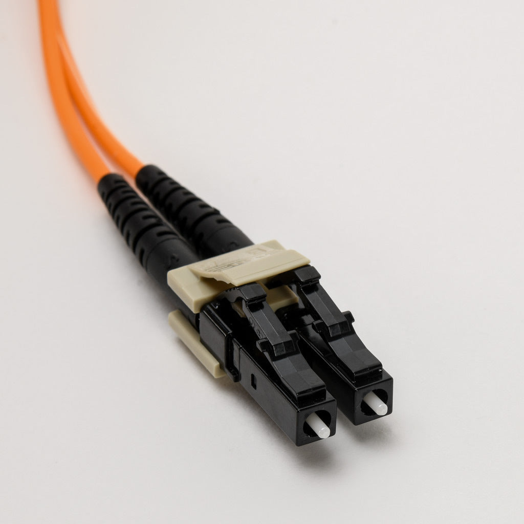 AchieVe OM1 multi-mode fiber optic Ethernet patch cable, LC duplex to LC duplex, 9.8ft/3m cable length, orange. For use with 10/100/1000 Mbps networks.-FOM-OM1-LCLC-003