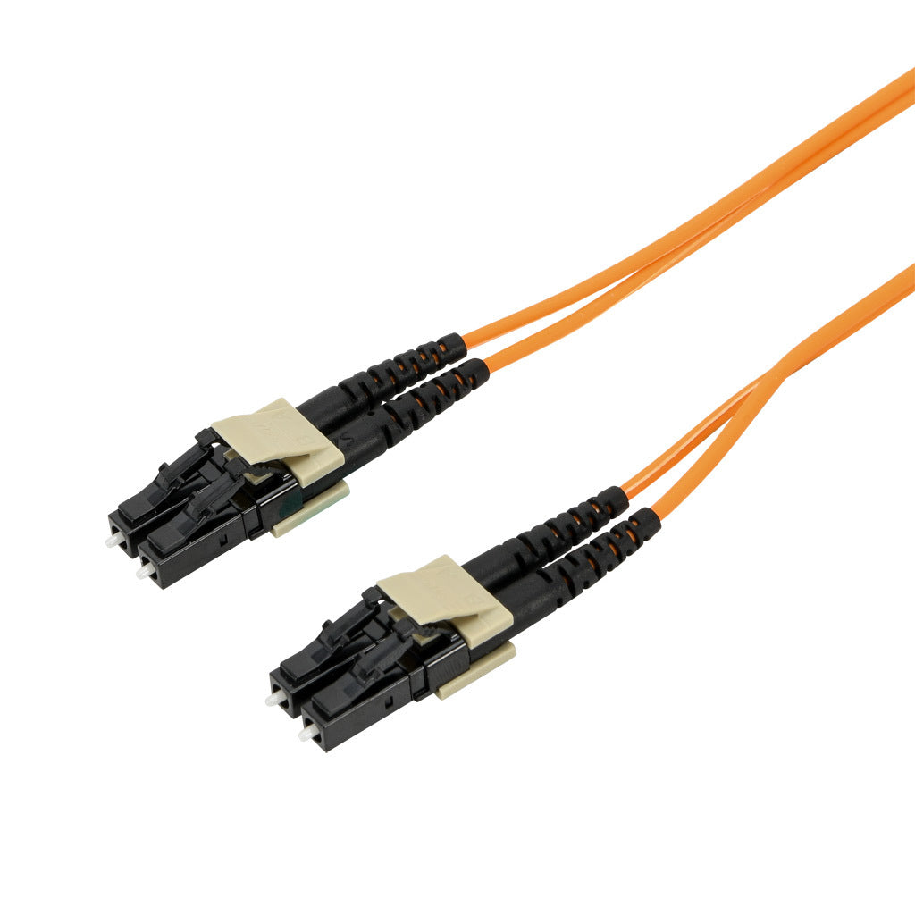 AchieVe OM1 multi-mode fiber optic Ethernet patch cable, LC duplex to LC duplex, 16.4ft/5m cable length, orange. For use with 10/100/1000 Mbps networks.-FOM-OM1-LCLC-005