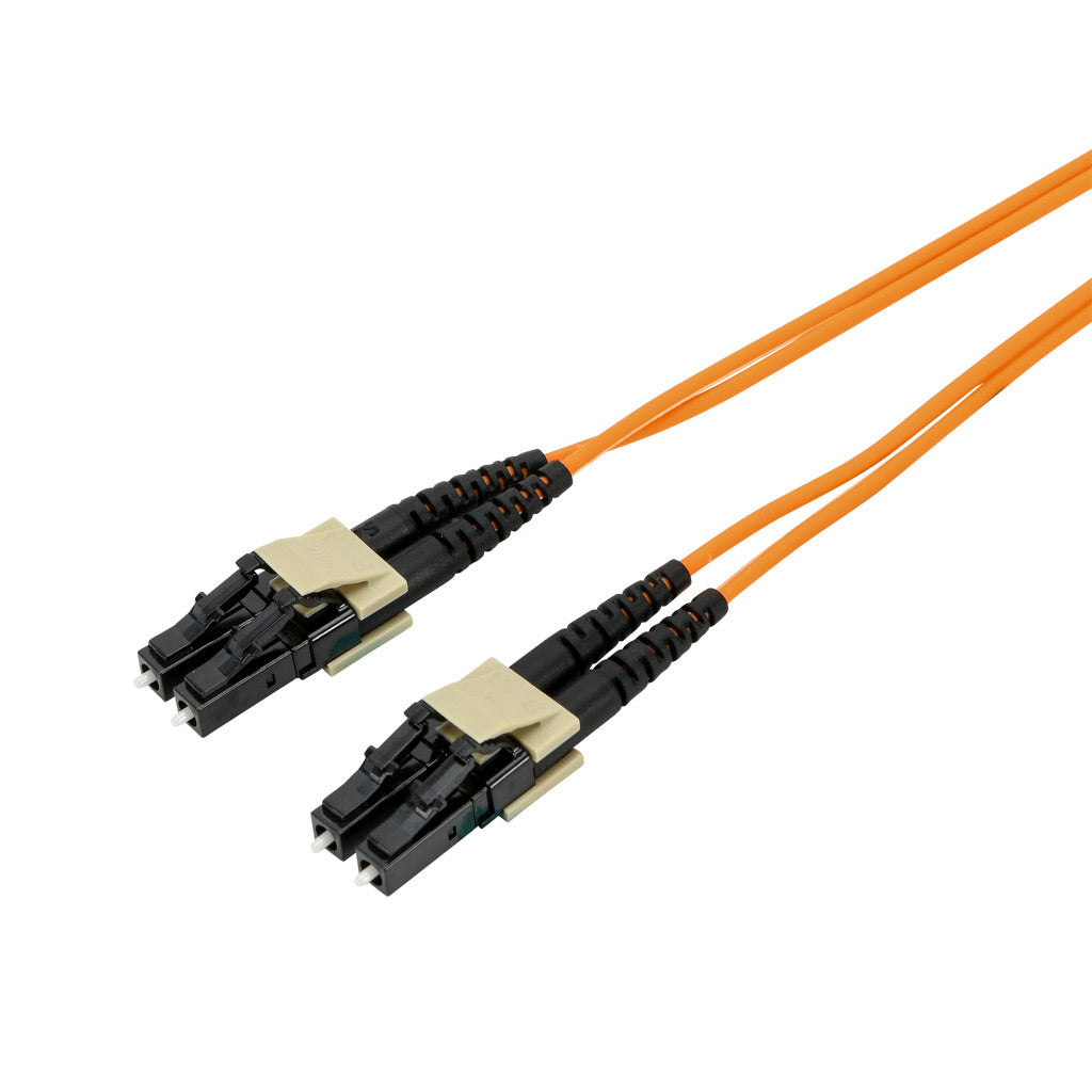 AchieVe OM1 multi-mode fiber optic Ethernet patch cable, LC duplex to LC duplex, 32.8ft/10m cable length, orange. For use with 10/100/1000 Mbps networks.-FOM-OM1-LCLC-010