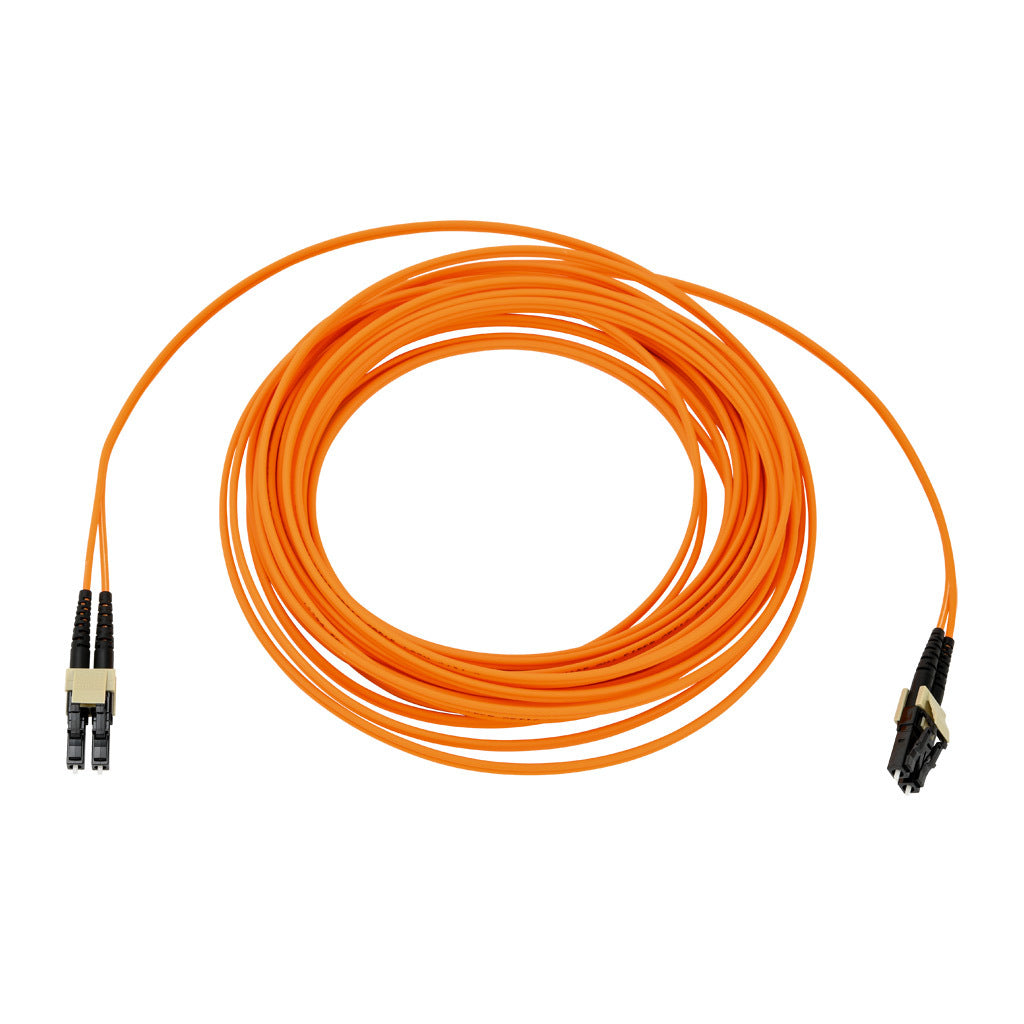 AchieVe OM1 multi-mode fiber optic Ethernet patch cable, LC duplex to LC duplex, 32.8ft/10m cable length, orange. For use with 10/100/1000 Mbps networks.-FOM-OM1-LCLC-010