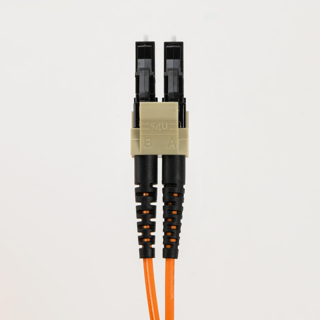 AchieVe OM1 multi-mode fiber optic Ethernet patch cable, LC duplex to LC duplex, 32.8ft/10m cable length, orange. For use with 10/100/1000 Mbps networks.-FOM-OM1-LCLC-010