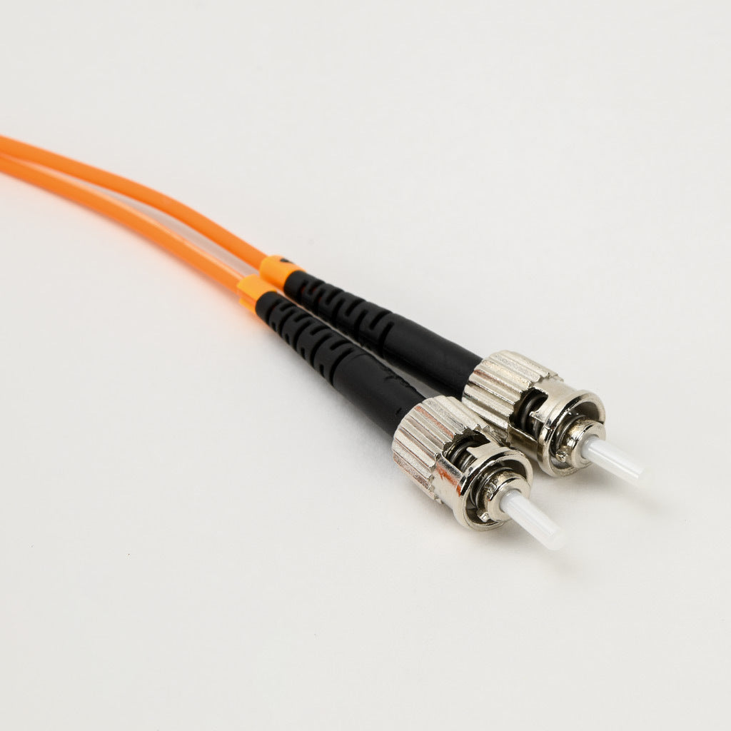 AchieVe OM1 multi-mode fiber optic Ethernet patch cable, LC duplex to ST duplex, 9.8ft/3m cable length, orange. For use with 10/100/1000 Mbps networks.-FOM-OM1-LCST-003
