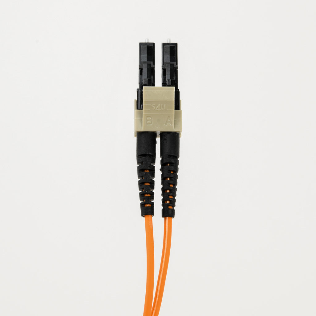 AchieVe OM1 multi-mode fiber optic Ethernet patch cable, LC duplex to ST duplex, 9.8ft/3m cable length, orange. For use with 10/100/1000 Mbps networks.-FOM-OM1-LCST-003