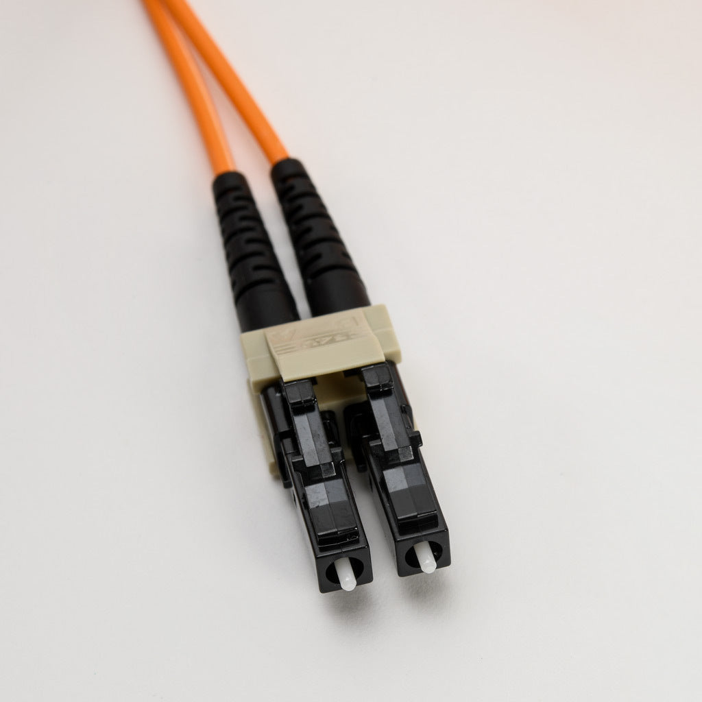 AchieVe OM1 multi-mode fiber optic Ethernet patch cable, LC duplex to ST duplex, 16.4ft/5m cable length, orange. For use with 10/100/1000 Mbps networks.-FOM-OM1-LCST-005