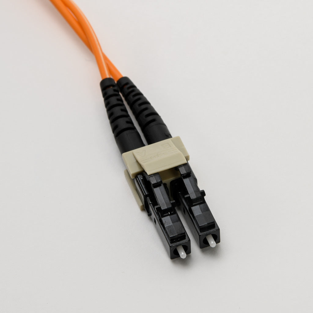 AchieVe OM1 multi-mode fiber optic Ethernet patch cable, LC duplex to ST duplex, 32.8ft/10m cable length, orange. For use with 10/100/1000 Mbps networks.-FOM-OM1-LCST-010