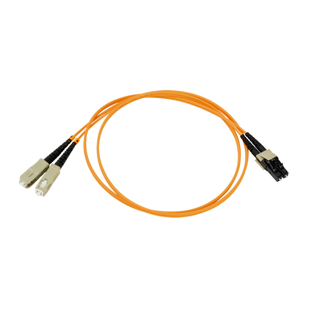 AchieVe OM1 multi-mode fiber optic Ethernet patch cable, SC duplex to LC duplex, 3.2ft/1m cable length, orange. For use with 10/100/1000 Mbps networks.-FOM-OM1-SCLC-001