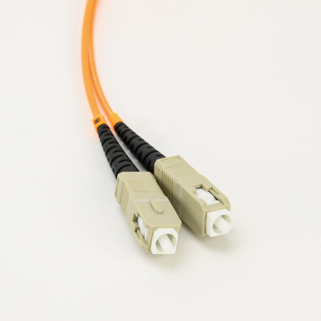 AchieVe OM1 multi-mode fiber optic Ethernet patch cable, SC duplex to LC duplex, 3.2ft/1m cable length, orange. For use with 10/100/1000 Mbps networks.-FOM-OM1-SCLC-001