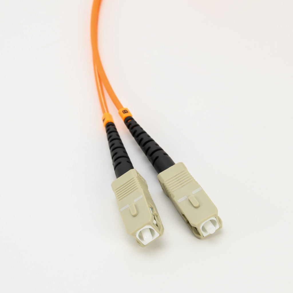 AchieVe OM1 multi-mode fiber optic Ethernet patch cable, SC duplex to LC duplex, 9.8ft/3m cable length, orange. For use with 10/100/1000 Mbps networks.-FOM-OM1-SCLC-003