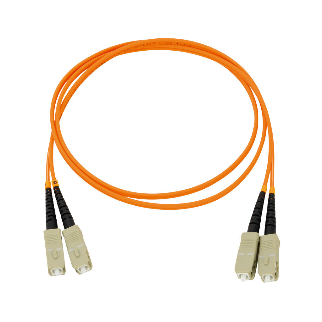 AchieVe OM1 multi-mode fiber optic Ethernet patch cable, SC duplex to SC duplex, 3.2ft/1m cable length, orange. For use with 10/100/1000 Mbps networks.-FOM-OM1-SCSC-001