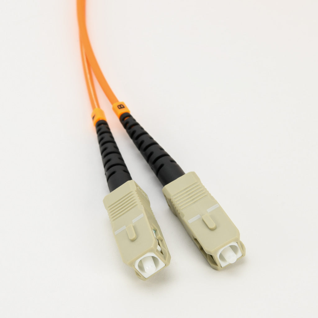 AchieVe OM1 multi-mode fiber optic Ethernet patch cable, SC duplex to SC duplex, 3.2ft/1m cable length, orange. For use with 10/100/1000 Mbps networks.-FOM-OM1-SCSC-001