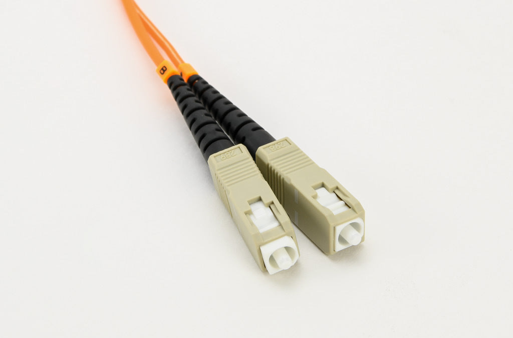 AchieVe OM1 multi-mode fiber optic Ethernet patch cable, SC duplex to SC duplex, 9.8ft/3m cable length, orange. For use with 10/100/1000 Mbps networks.-FOM-OM1-SCSC-003