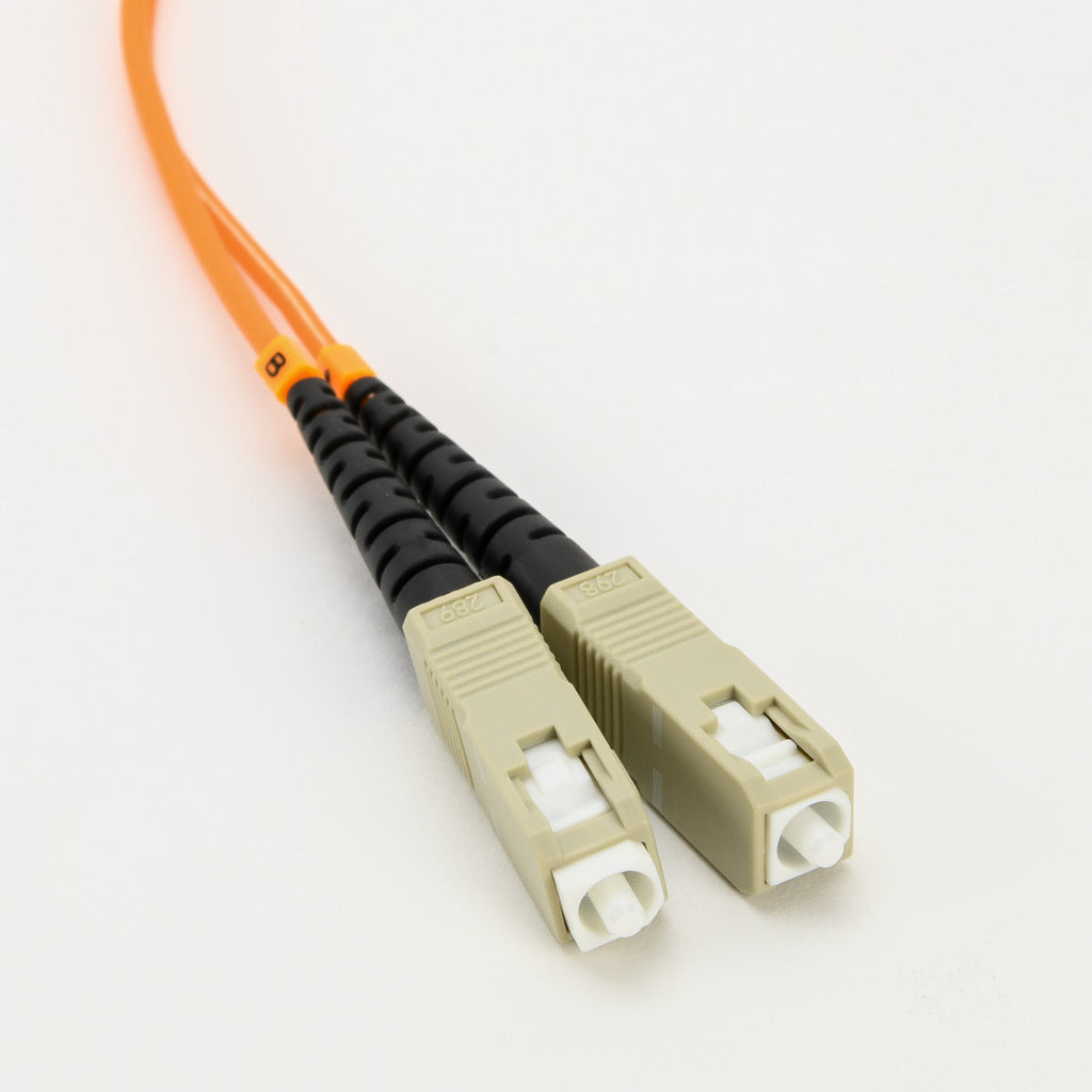 AchieVe OM2 multi-mode fiber optic Ethernet patch cable, SC duplex to LC duplex, 16.4ft/5m cable length, orange. For use with 1/10 Gbps networks.-FOM-OM2-SCLC-005