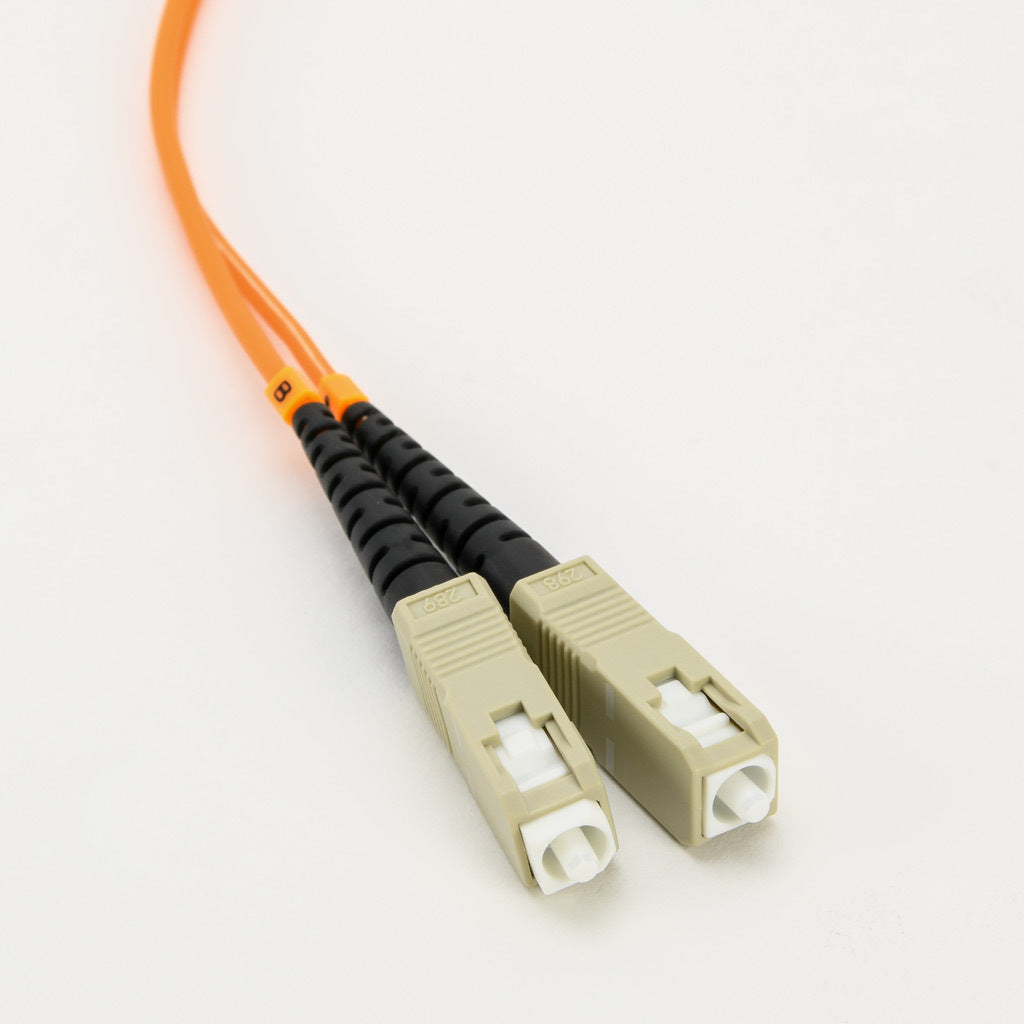 AchieVe OM2 multi-mode fiber optic Ethernet patch cable, SC duplex to LC duplex, 32.8ft/10m cable length, orange. For use with 1/10 Gbps networks.-FOM-OM2-SCLC-010