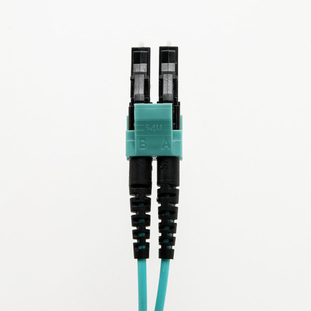 AchieVe OM3 multi-mode fiber optic Ethernet patch cable, LC duplex to LC duplex, 16.4ft/5m cable length, aqua. For use with 1/10 Gbps networks.-FOM-OM3-LCLC-005