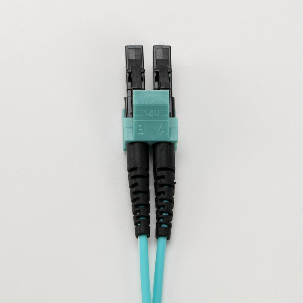 AchieVe OM3 multi-mode fiber optic Ethernet patch cable, LC duplex to LC duplex, 32.8ft/10m cable length, aqua. For use with 1/10 Gbps networks.-FOM-OM3-LCLC-010