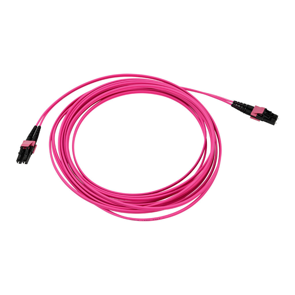 AchieVe OM4 multi-mode fiber optic Ethernet patch cable, LC duplex to LC duplex, 16.4ft/5m cable length, violet. For use with 1/10 Gbps networks.-FOM-OM4-LCLC-005