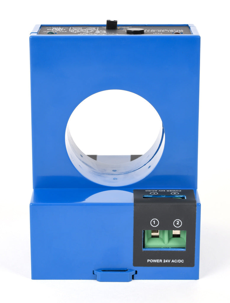 AcuAMP ground fault sensor, large aperture fixed core, 5, 10, or 30 mA selectable trip point, relay, SPDT normally de-energized, automatic reset output, 24 VAC/VDC operating voltage.-GFSL30-D1C-24-F