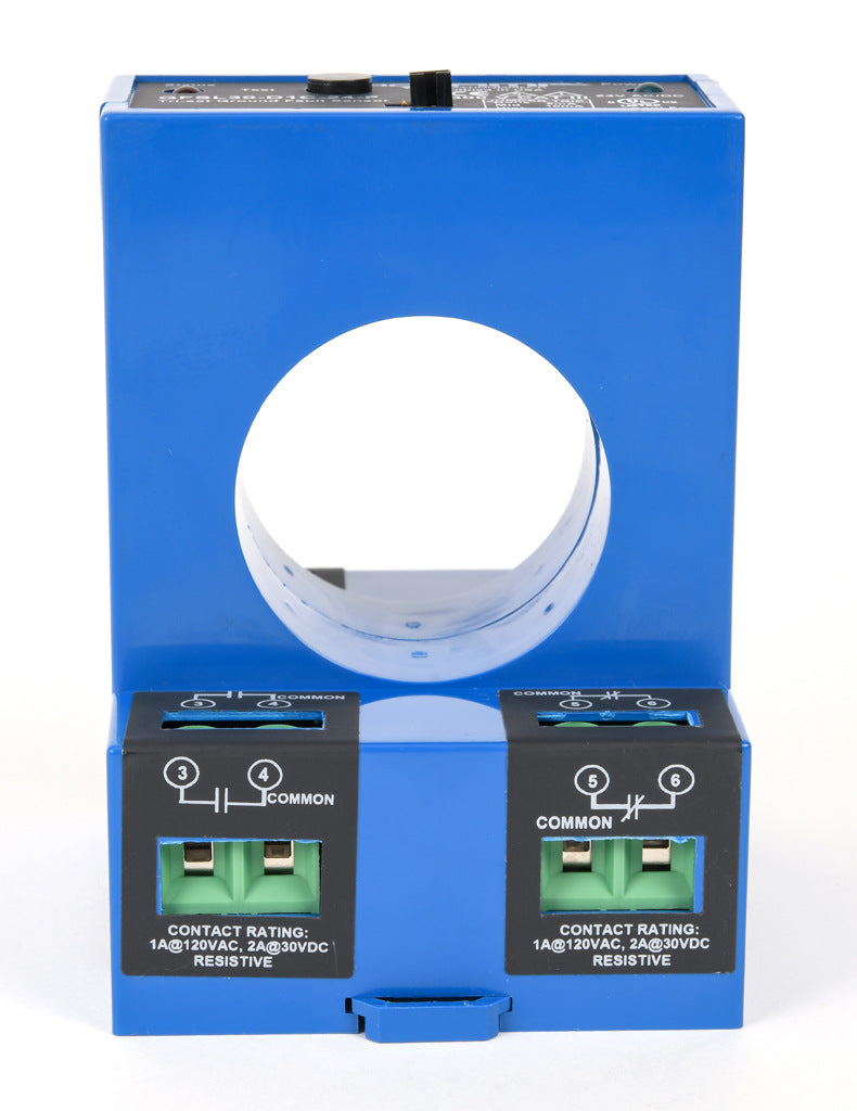 AcuAMP ground fault sensor, large aperture fixed core, 5, 10, or 30 mA selectable trip point, relay, SPDT normally de-energized, automatic reset output, 24 VAC/VDC operating voltage.-GFSL30-D1C-24-F
