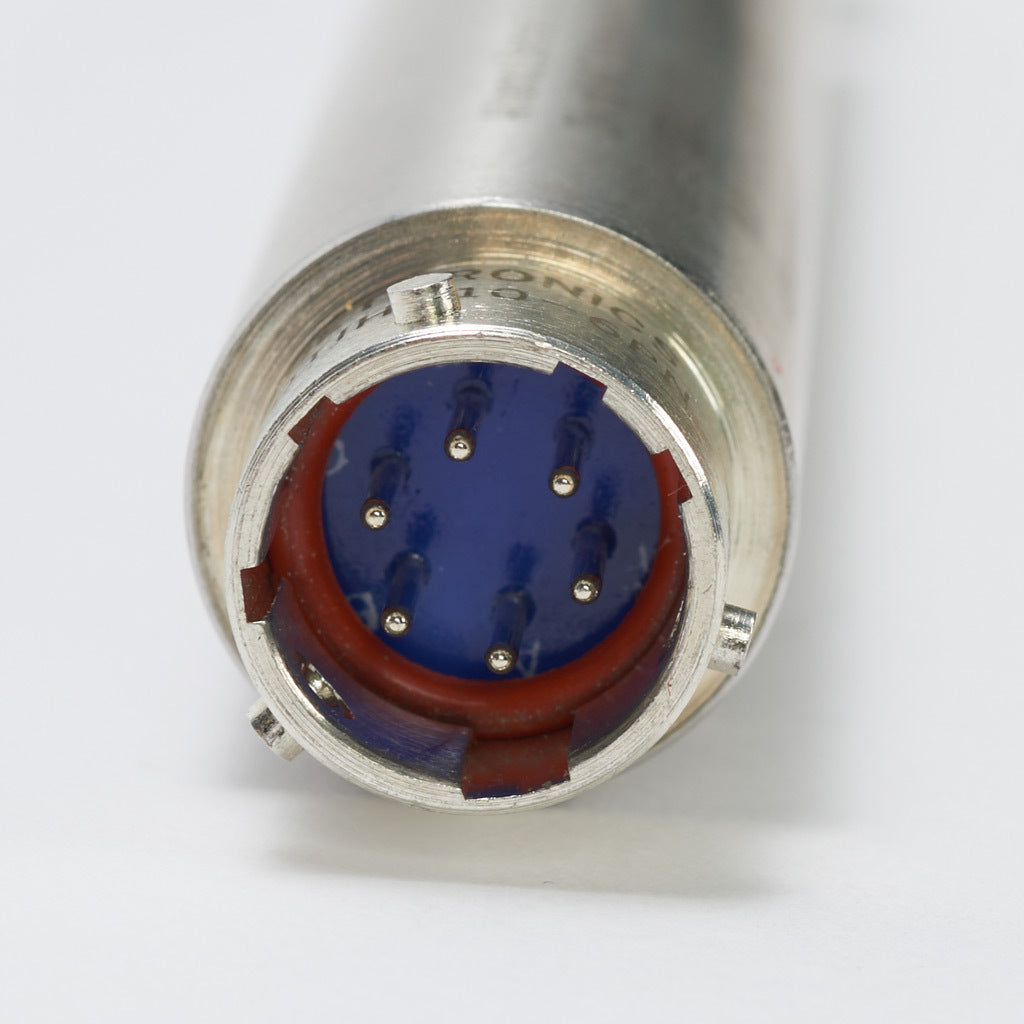 Alliance Sensors inductive linear position sensor, spring loaded slide, 75mm stroke, 0-10 VDC output, 19mm diameter x 166.5mm body, 1/2-20 UNF mount, 6-pin PT0.-GHSE19-075A-02-10S