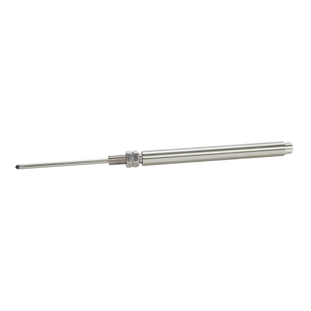Alliance Sensors inductive linear position sensor, spring loaded slide, 100mm stroke, 0-10 VDC output, 19mm diameter x 194.1mm body, 1/2-20 UNF mount, 6-pin PT0.-GHSE19-100A-02-10S