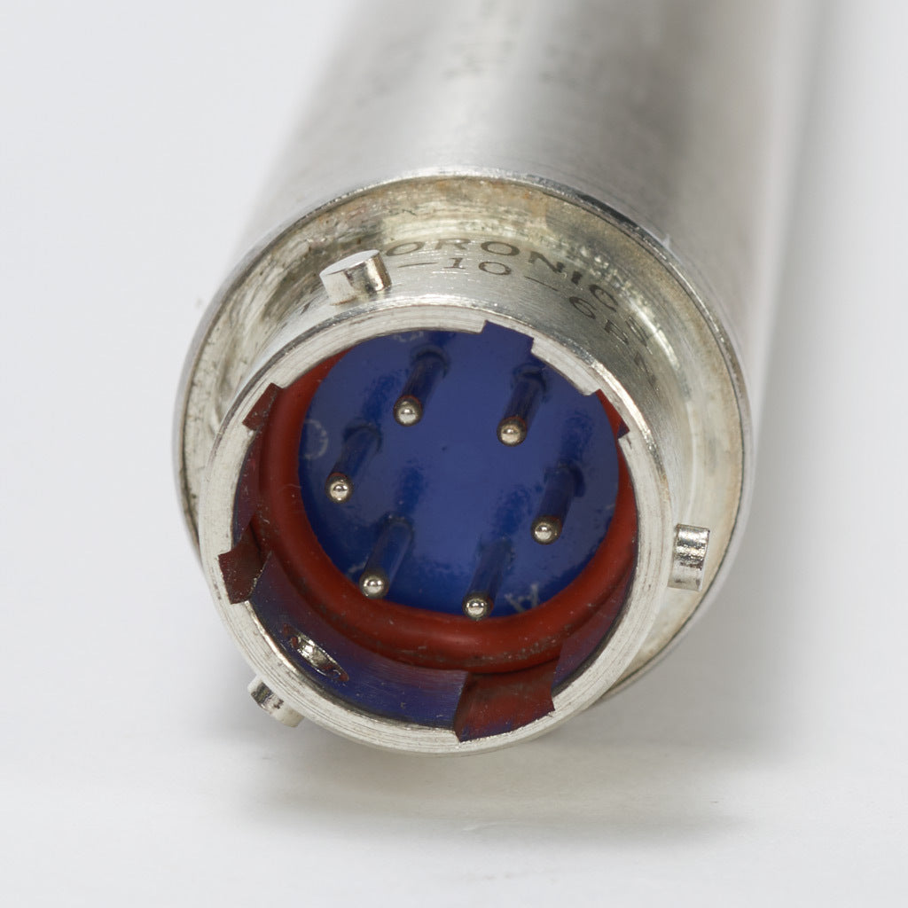 Alliance Sensors inductive linear position sensor, spring loaded slide, 100mm stroke, 0-10 VDC output, 19mm diameter x 194.1mm body, 1/2-20 UNF mount, 6-pin PT0.-GHSE19-100A-02-10S