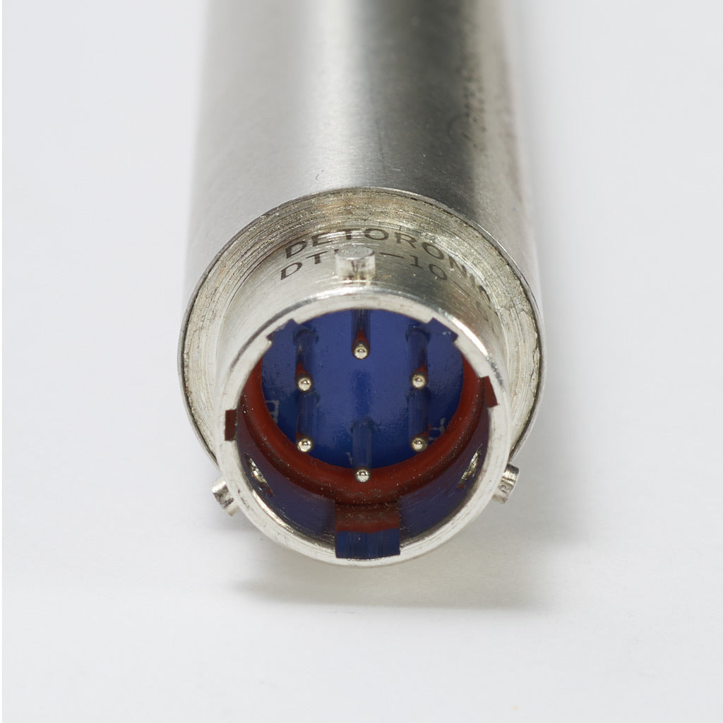 Alliance Sensors inductive linear position sensor, spring loaded slide, 100mm stroke, 4-20 mA output, 19mm diameter x 194.1mm body, 1/2-20 UNF mount, 6-pin PT0.-GHSI19-100A-02-20S